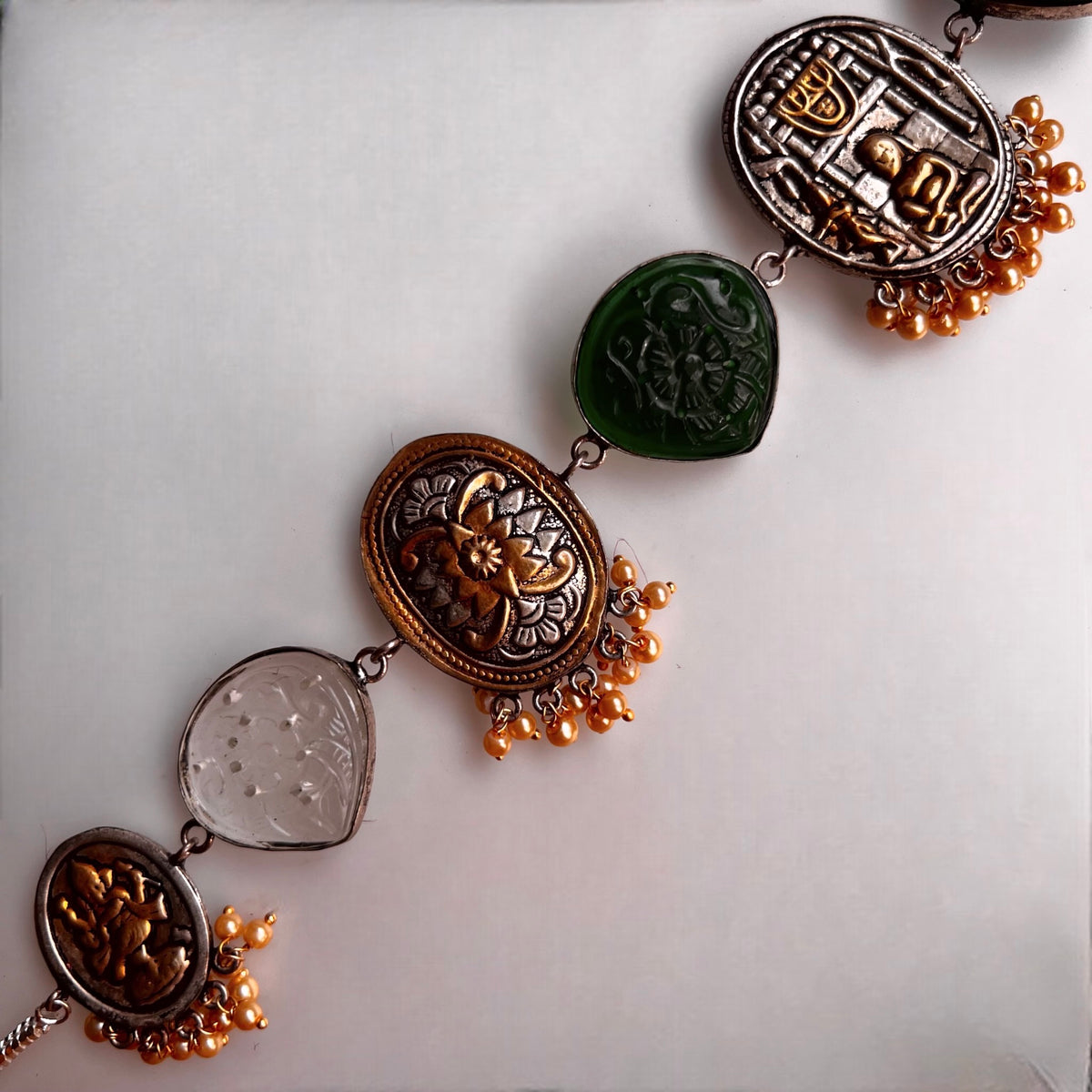 RITHANA BIJOUX PREMIUM AND EXCLUSIVE HAND HAMMERED HANDMADE CHOKER WITH EARRINGS CH101