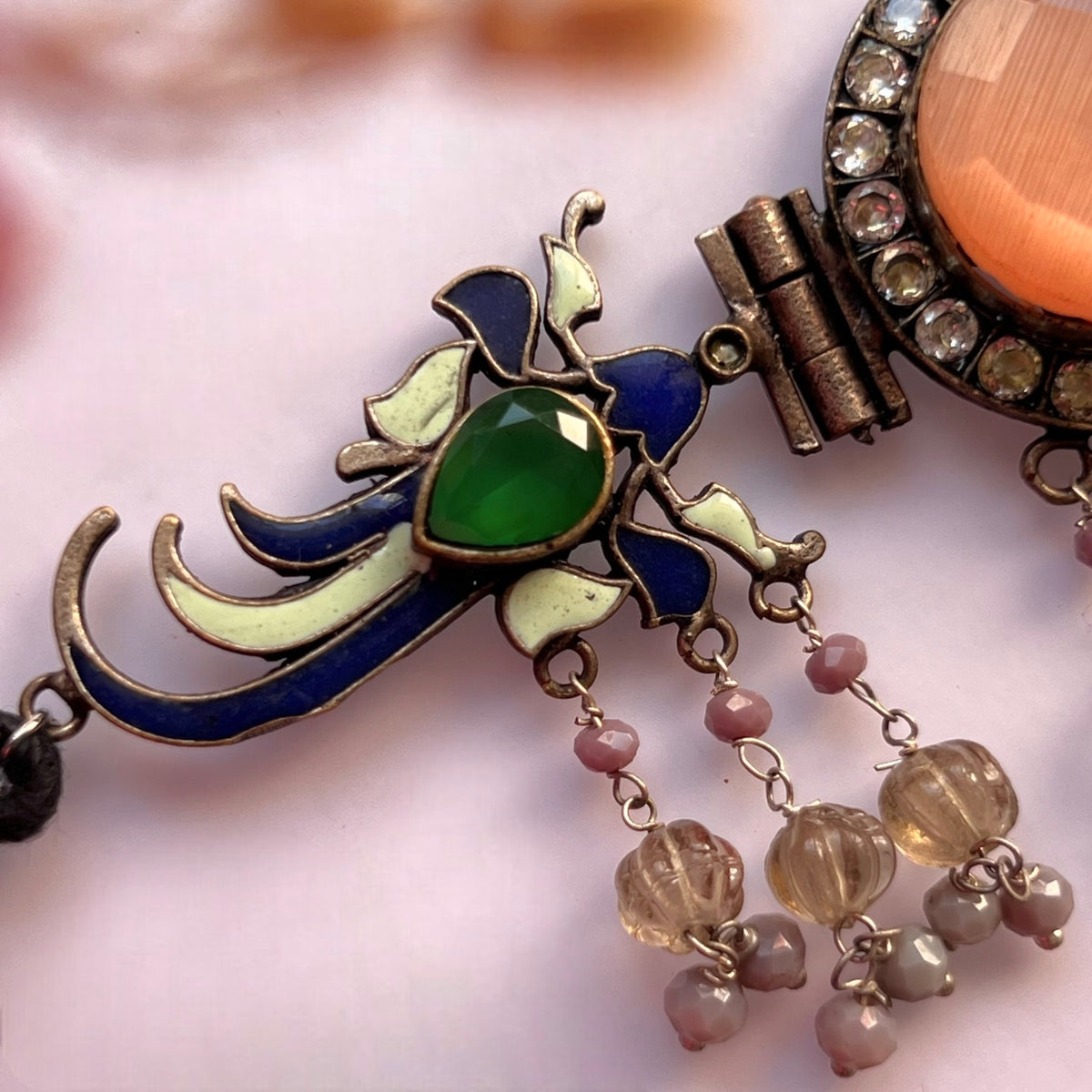 MIRA FAUX SILVER SEMI HANDMADE RUSTIC FINISH CHOKER CH490