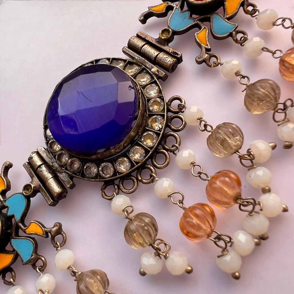 MIRA FAUX SILVER SEMI HANDMADE RUSTIC FINISH CHOKER CH490