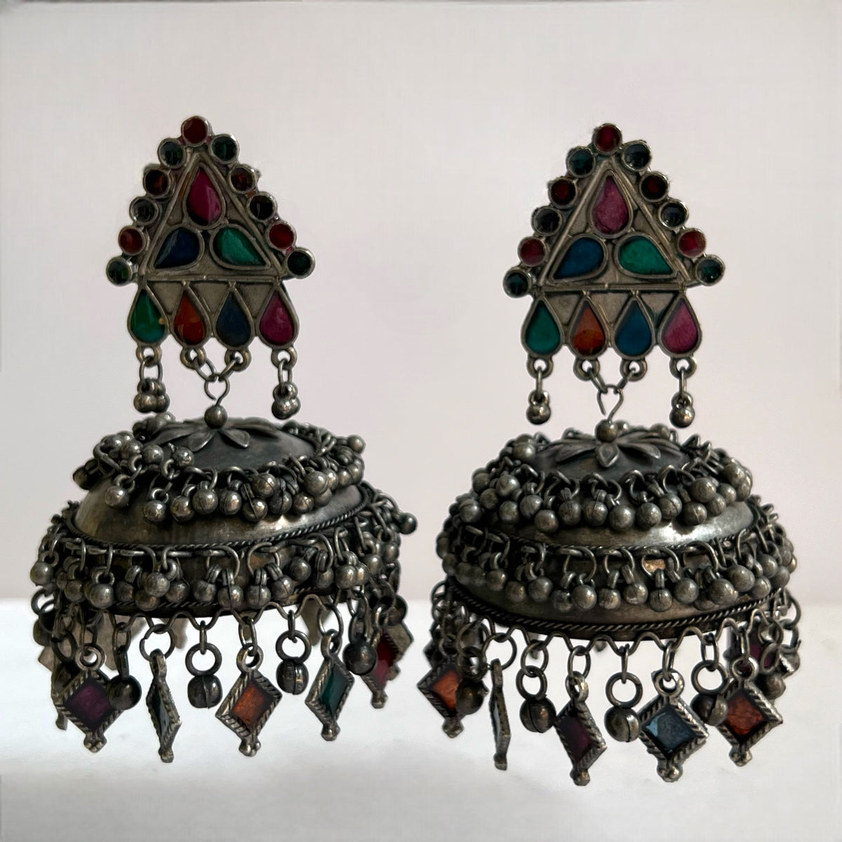 NADIA AFGHANI MEENA RAW AND RUSTIC AND VINTAGE JUMBO JHUMKAS AF01