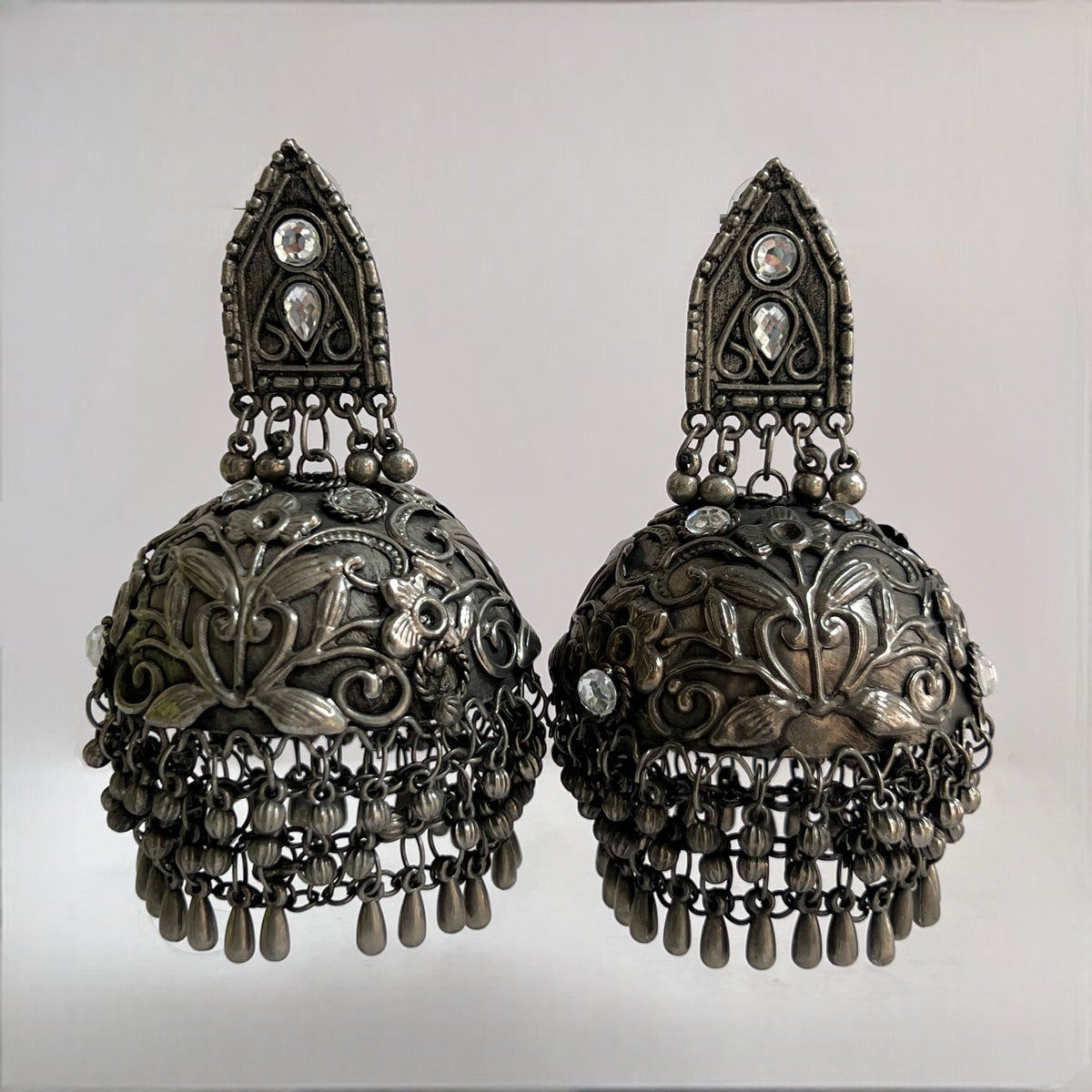 LAILA AFGHANI RAW AND RUSTIC AND VINTAGE JUMBO JHUMKAS AF04