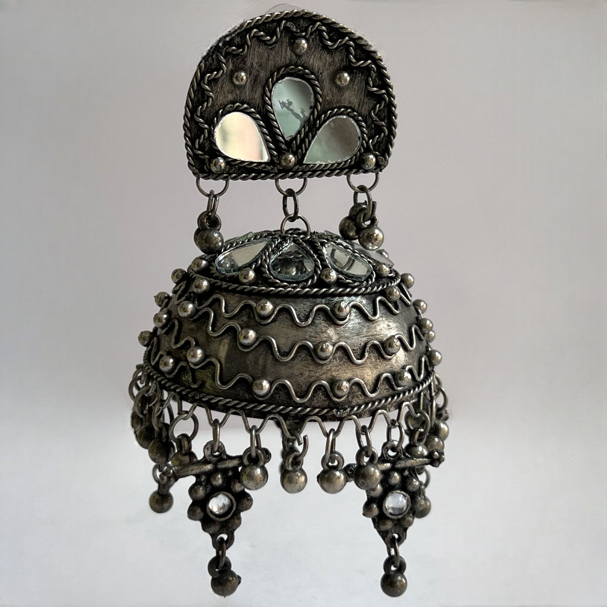 SHBNAM AFGHANI RAW AND RUSTIC AND VINTAGE JUMBO JHUMKAS AF05