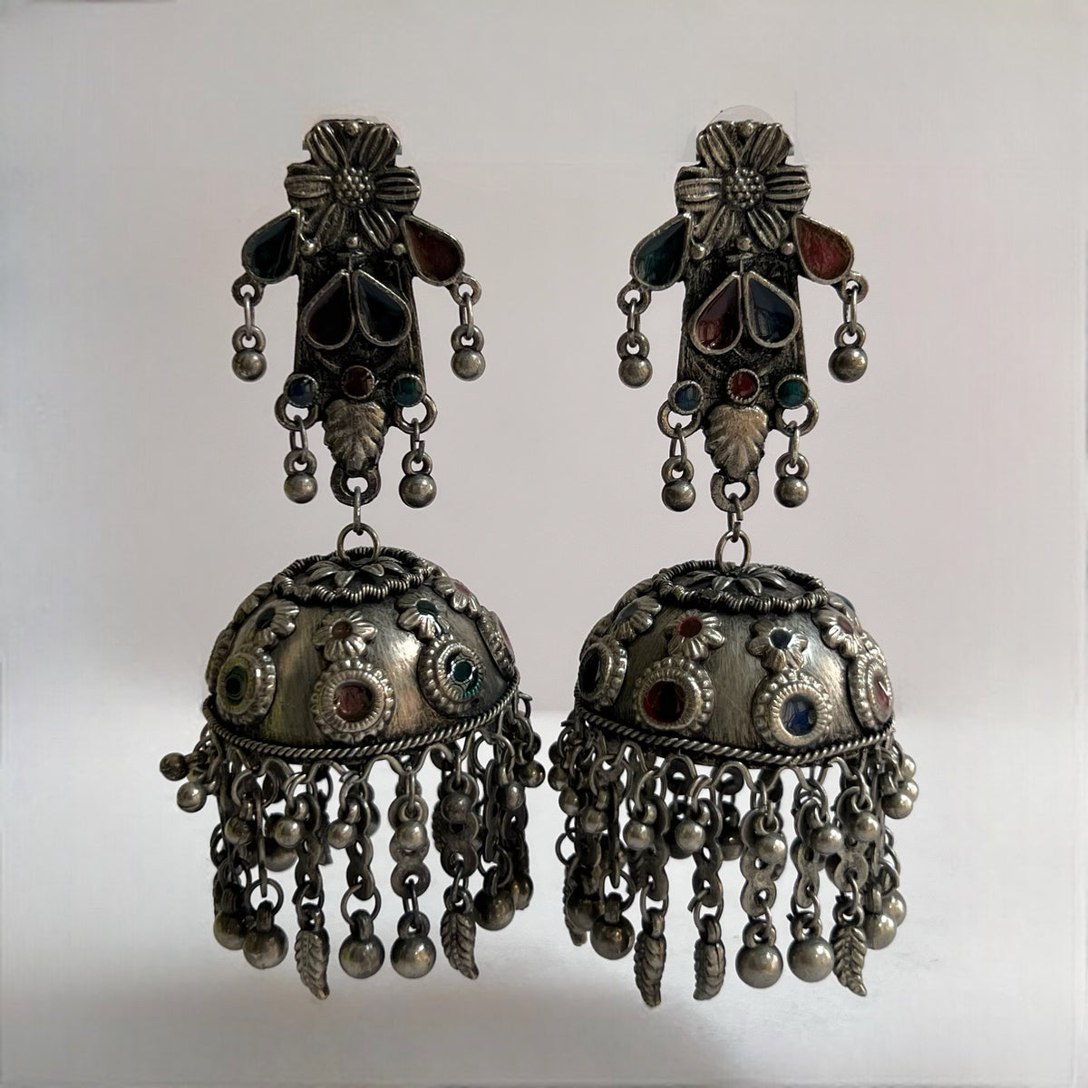 MALIHA AFGHANI MEENA RAW AND RUSTIC AND VINTAGE  JUMBO JHUMKAS AF07