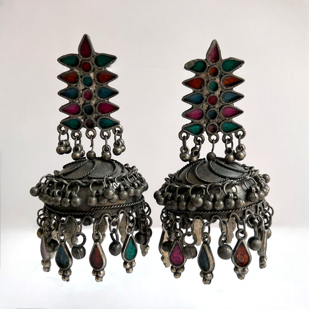 NIKA AFGHANI MEENA RAW AND RUSTIC AND VINTAGE JUMBO JHUMKAS AF09