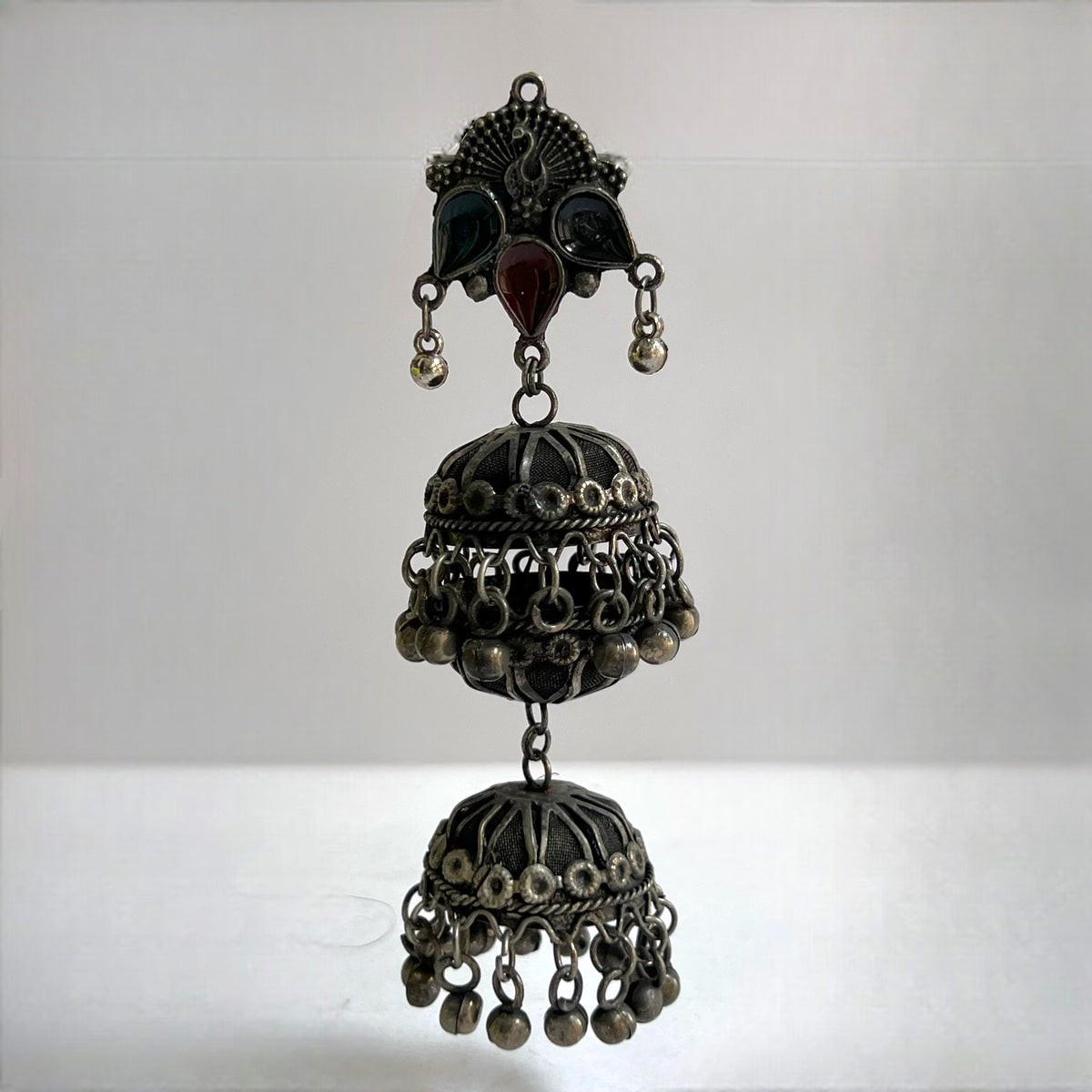 QUEEN OF VINTAGE AFGHANI  RAW AND RUSTIC AND VINTAGE JUMBO JHUMKAS AF10