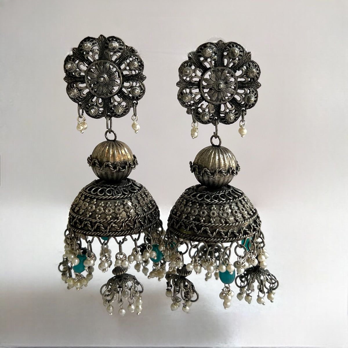 PETITE ZAHRA AFGHANI RAW AND RUSTIC AND VINTAGE JUMBO JHUMKAS AF16
