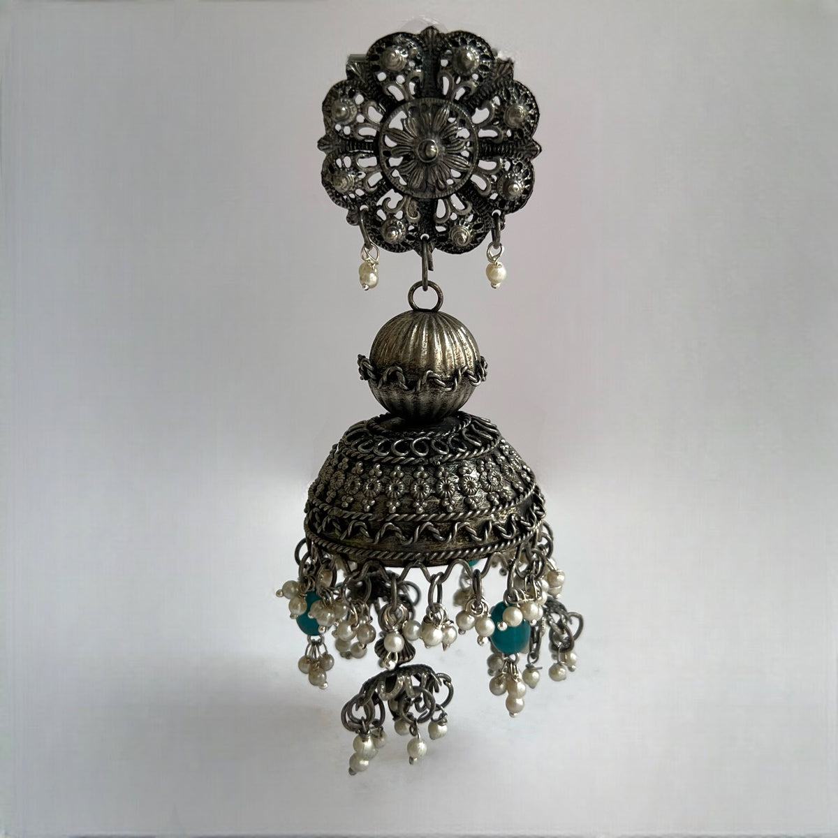 PETITE ZAHRA AFGHANI RAW AND RUSTIC AND VINTAGE JUMBO JHUMKAS AF16