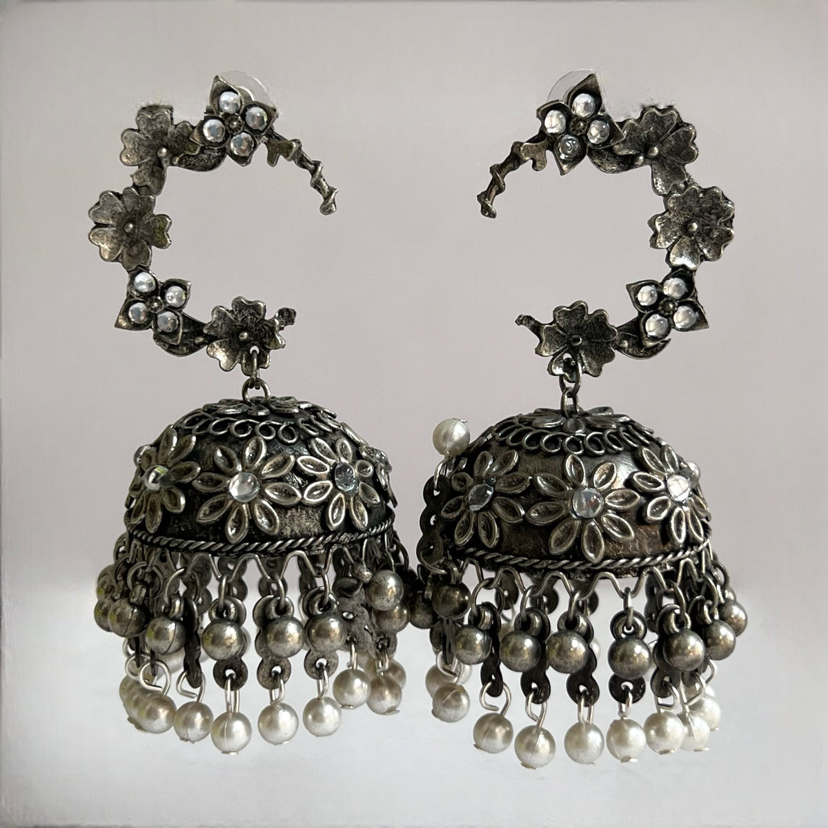 AMSA AFGHANI RAW AND RUSTIC AND VINTAGE JUMBO JHUMKAS AF17