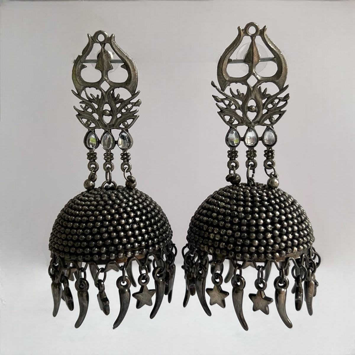 DHINAYA AFGHANI RAW AND RUSTIC AND VINTAGE JUMBO JHUMKAS AF21