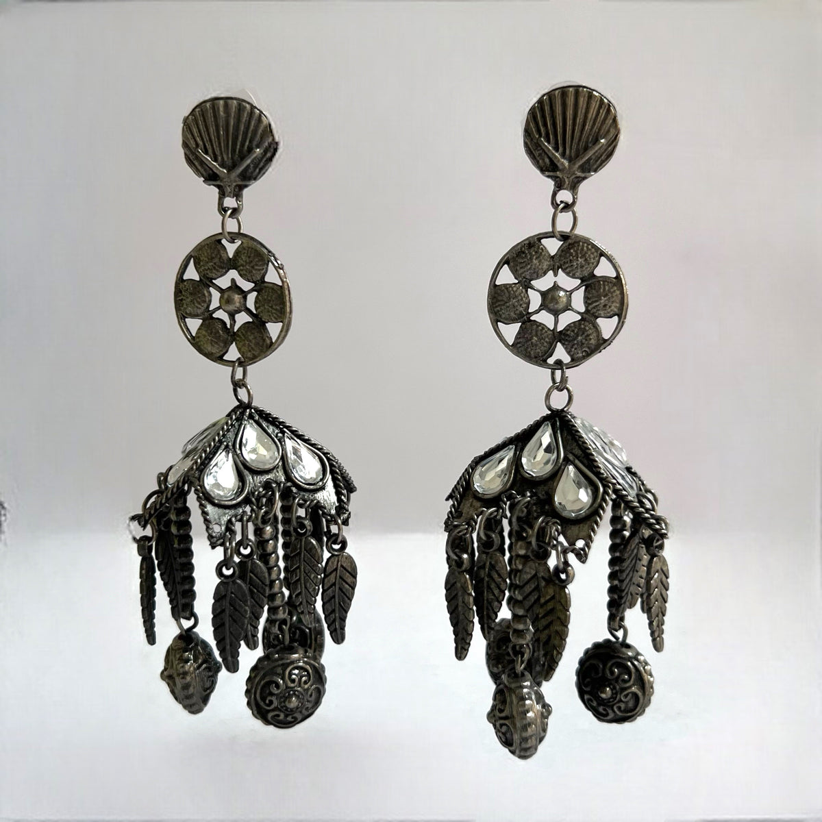 DILSATH LONG AFGHANI RAW AND RUSTIC AND VINTAGE JUMBO JHUMKAS AF24