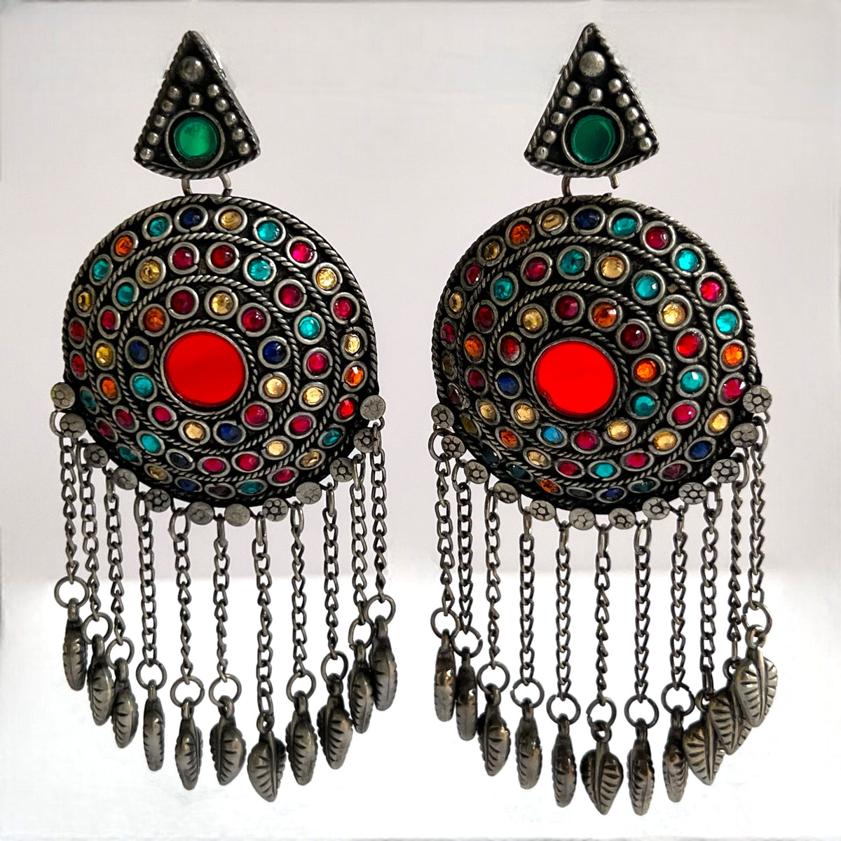 GAGA AFGHANI RAW AND RUSTIC AND VINTAGE JUMBO JHUMKAS AF22