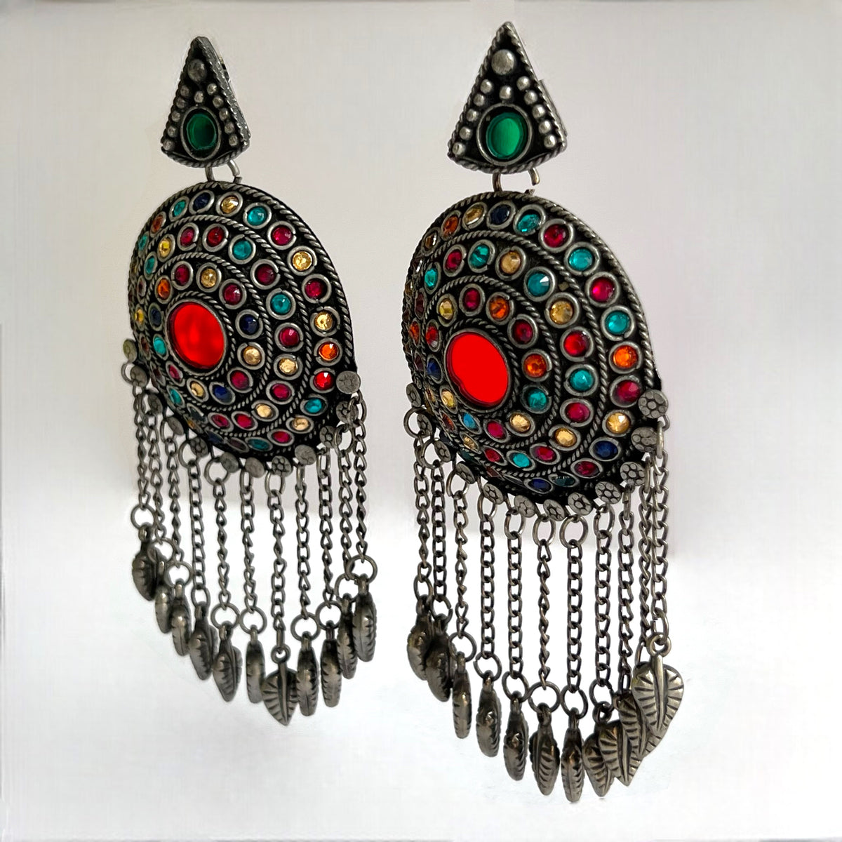 GAGA AFGHANI RAW AND RUSTIC AND VINTAGE JUMBO JHUMKAS AF22