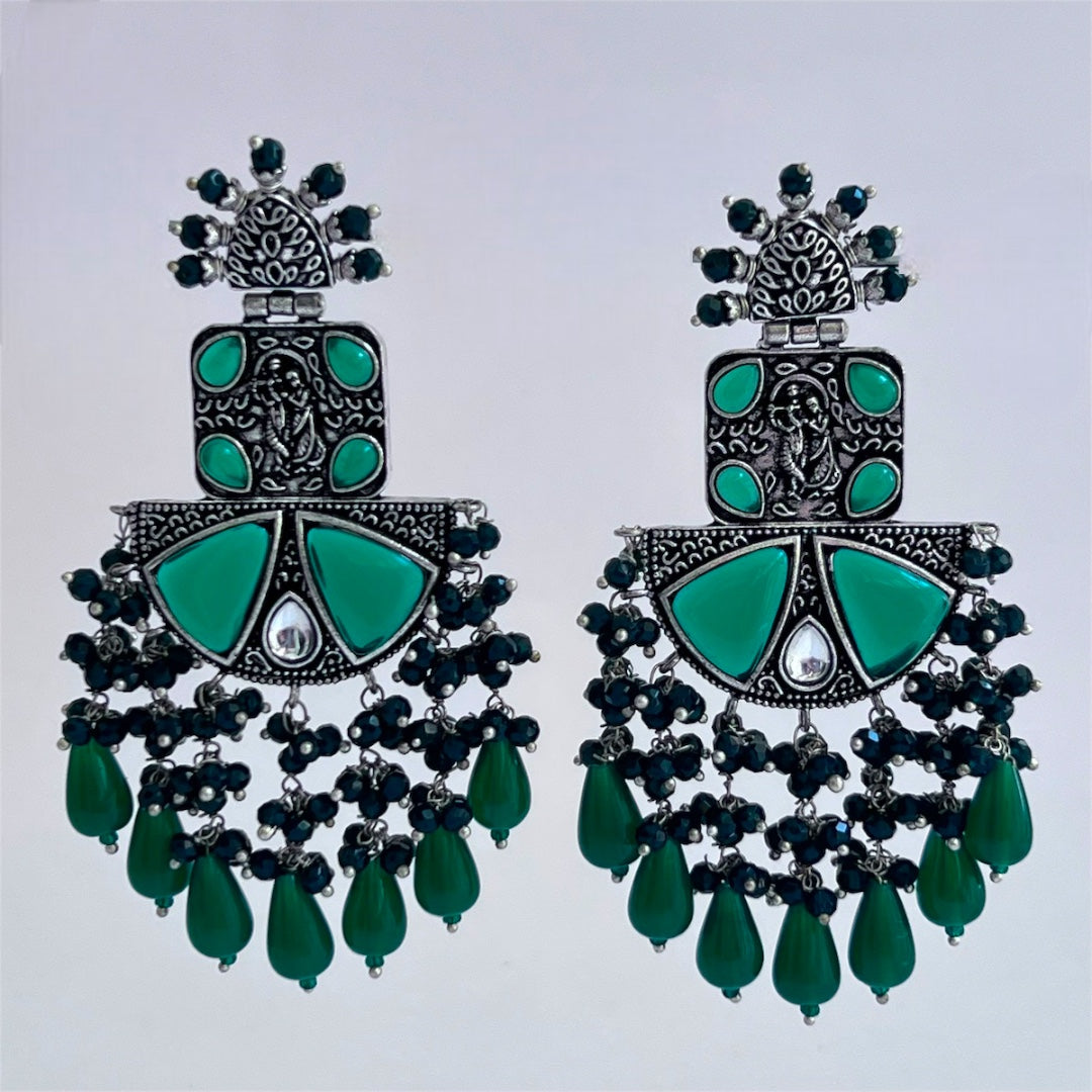 RADHA KRISH DIVINE DUO MONOLISA SEMI HANDMADE OXIDIZED EARRING ER120