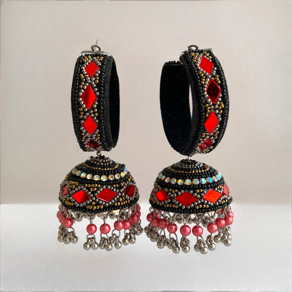 SHABNAM METAL AND BEADS HANDMADE JHUMKAS ER534
