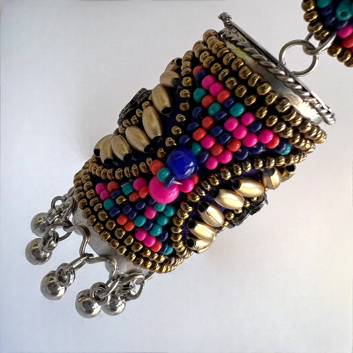 RUKSHAR METAL AND BEADS HANDMADE JHUMKAS ER535