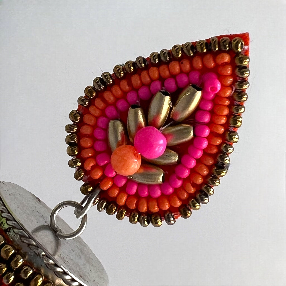 RUKSHAR METAL AND BEADS HANDMADE JHUMKAS ER535