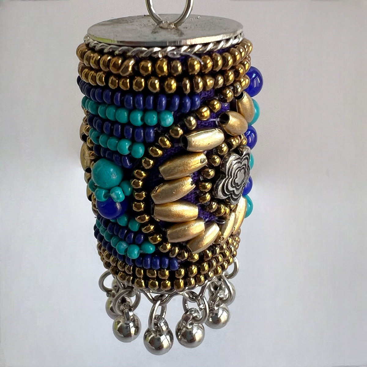 RUKSHAR METAL AND BEADS HANDMADE JHUMKAS ER535