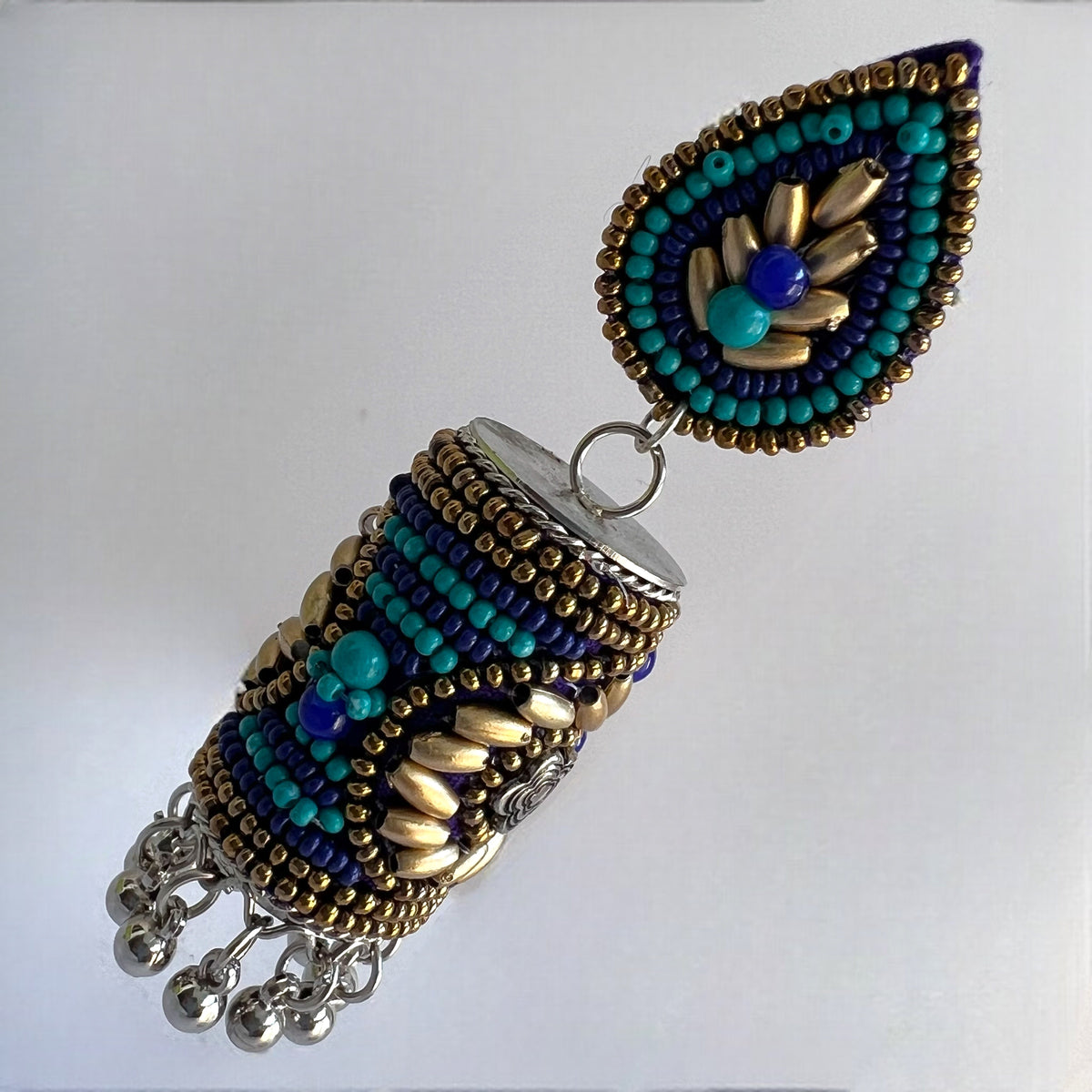 RUKSHAR METAL AND BEADS HANDMADE JHUMKAS ER535