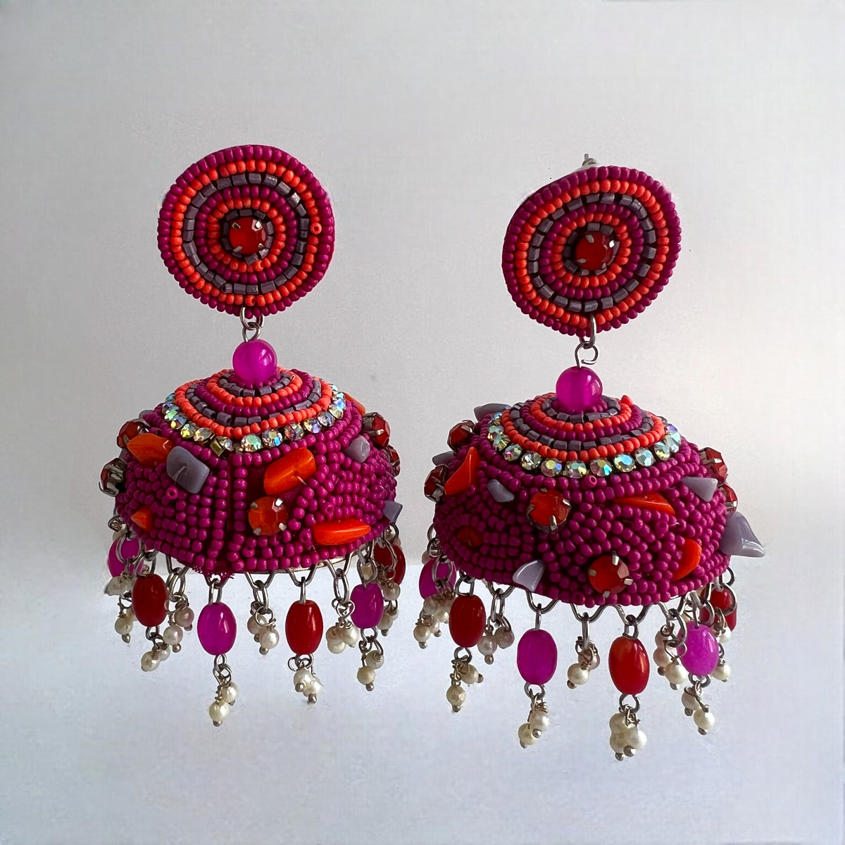 AYANA METAL AND BEADS HANDMADE JHUMKAS ER531