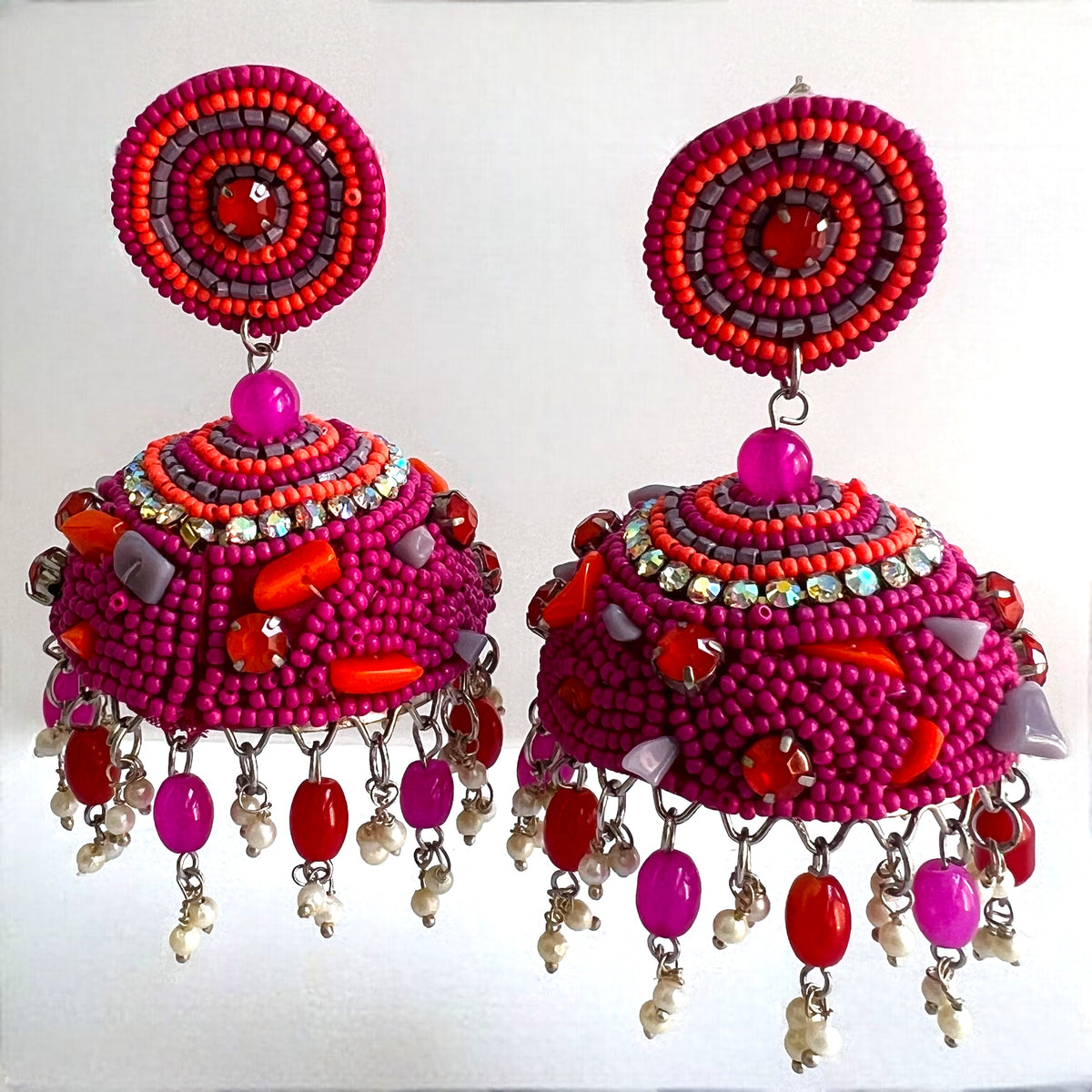AYANA METAL AND BEADS HANDMADE JHUMKAS ER531