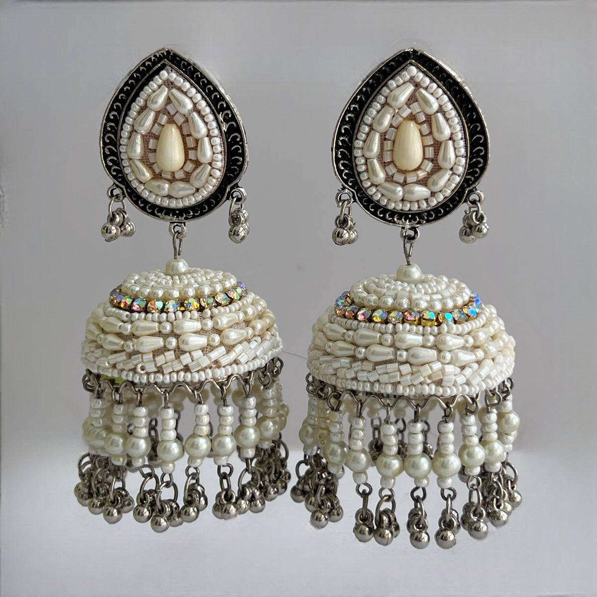 NASRIN METAL AND BEADS HANDMADE JHUMKAS ER530