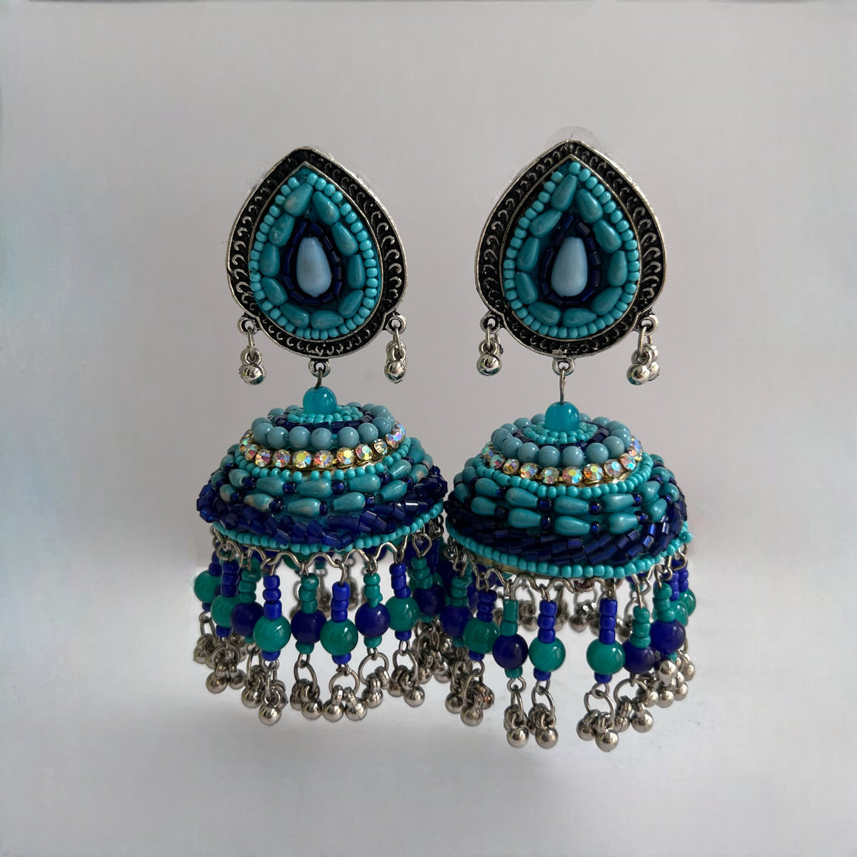 NASRIN METAL AND BEADS HANDMADE JHUMKAS ER530