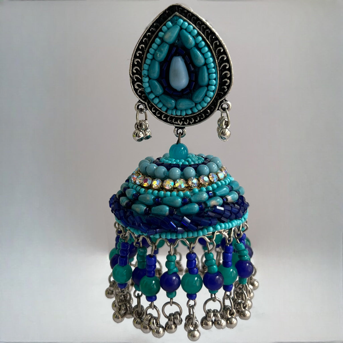 NASRIN METAL AND BEADS HANDMADE JHUMKAS ER530