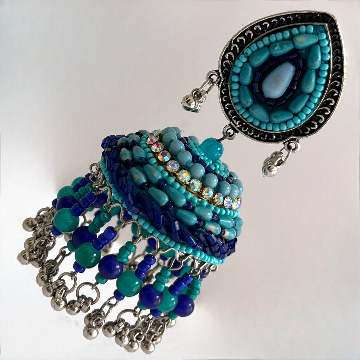 NASRIN METAL AND BEADS HANDMADE JHUMKAS ER530