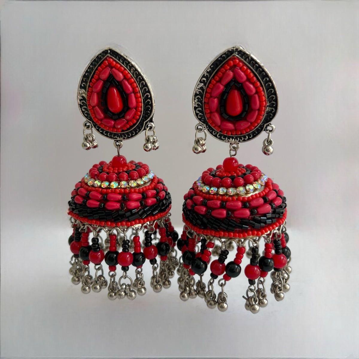 NASRIN METAL AND BEADS HANDMADE JHUMKAS ER530