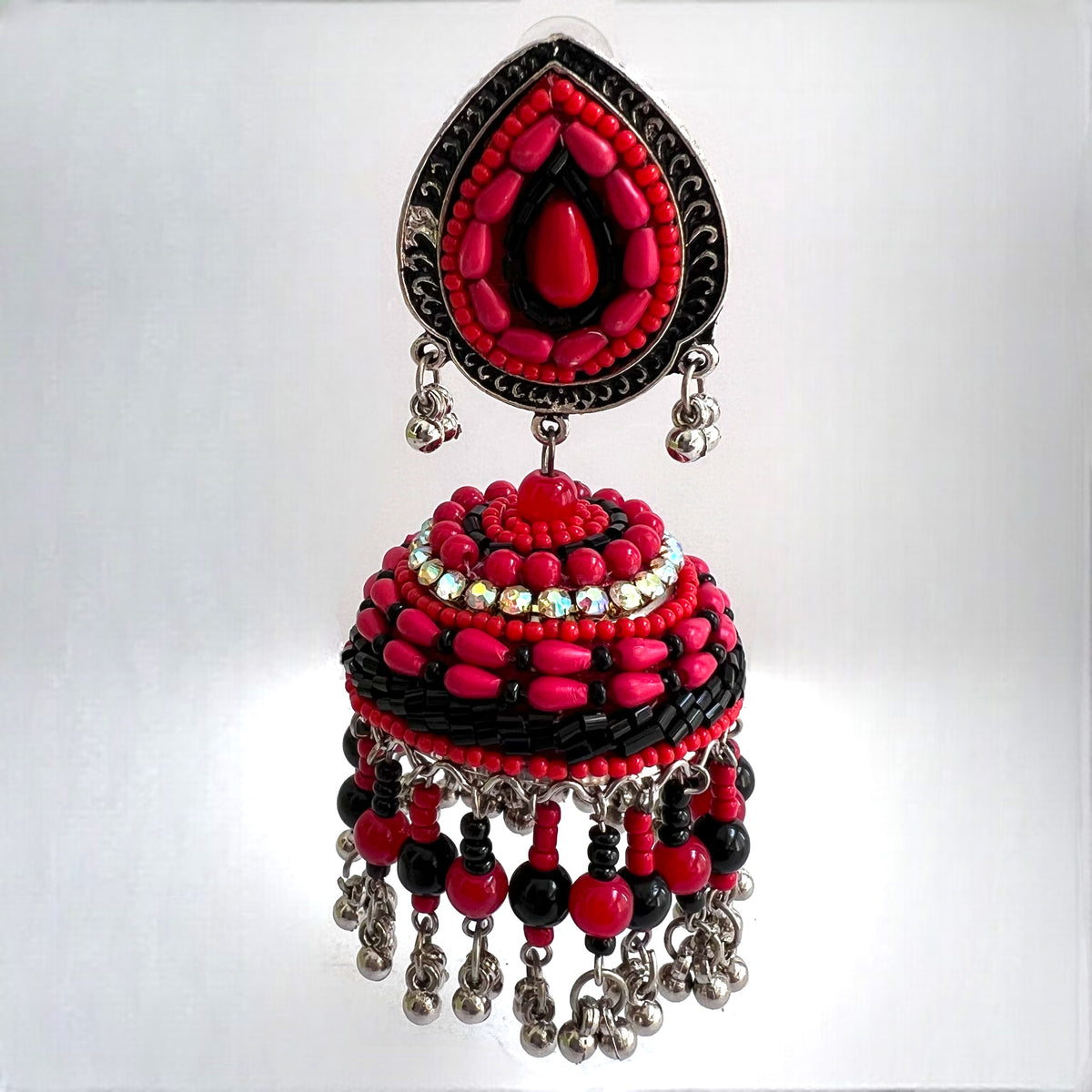 NASRIN METAL AND BEADS HANDMADE JHUMKAS ER530