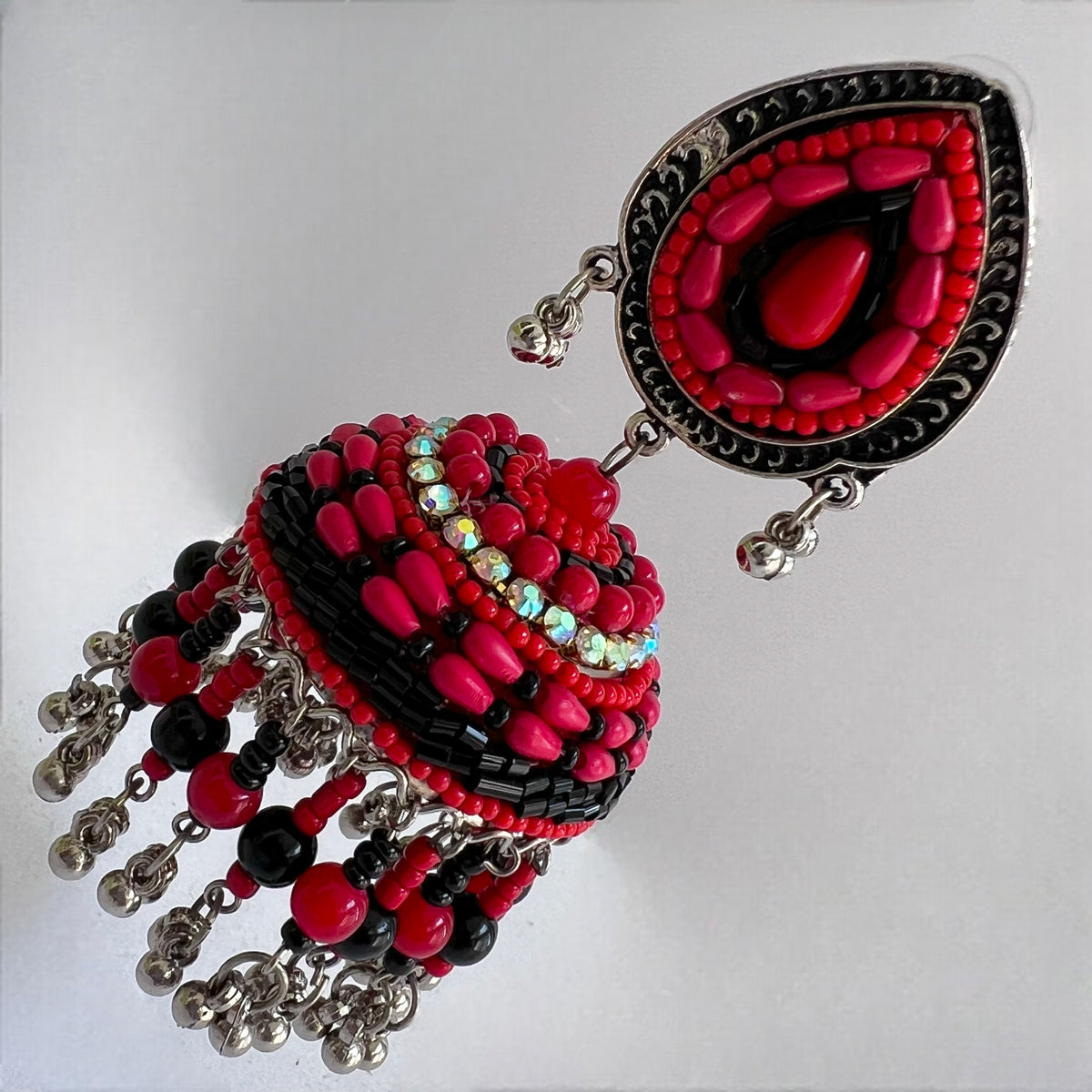 NASRIN METAL AND BEADS HANDMADE JHUMKAS ER530