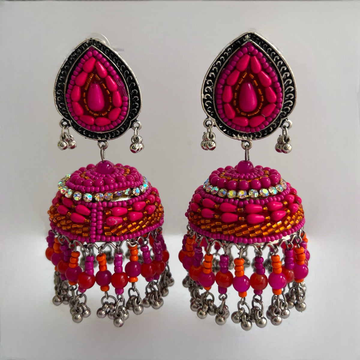 NASRIN METAL AND BEADS HANDMADE JHUMKAS ER530