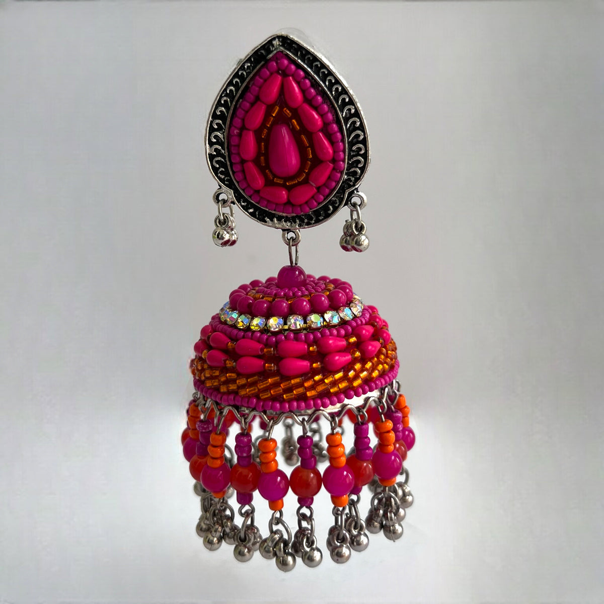 NASRIN METAL AND BEADS HANDMADE JHUMKAS ER530