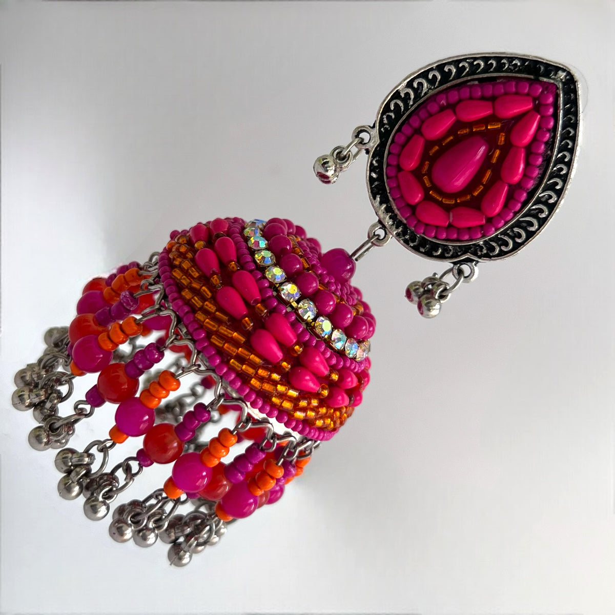 NASRIN METAL AND BEADS HANDMADE JHUMKAS ER530