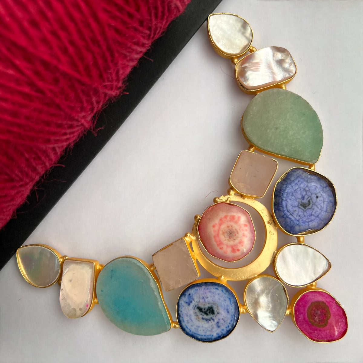 KRITHYA RAW STONE HANDMADE STATEMENT RAW RUSTIC NECKLACE NL07