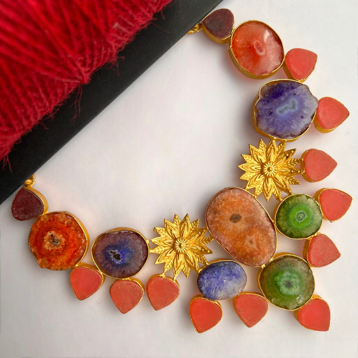 KRITHYA RAW STONE HANDMADE STATEMENT RAW RUSTIC NECKLACE NL07