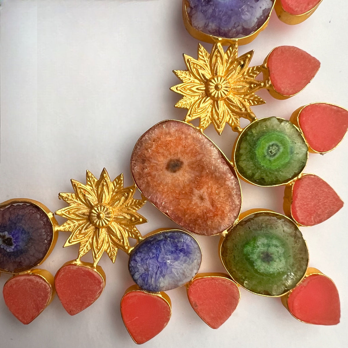 KRITHYA RAW STONE HANDMADE STATEMENT RAW RUSTIC NECKLACE NL07