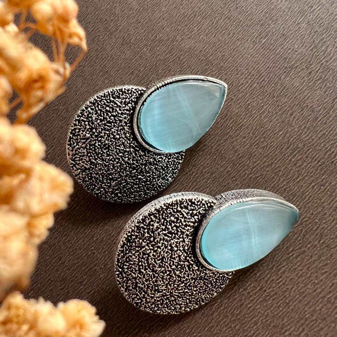 LITTLE DIVA MONOLISA STUDS OXIDIZED ER126