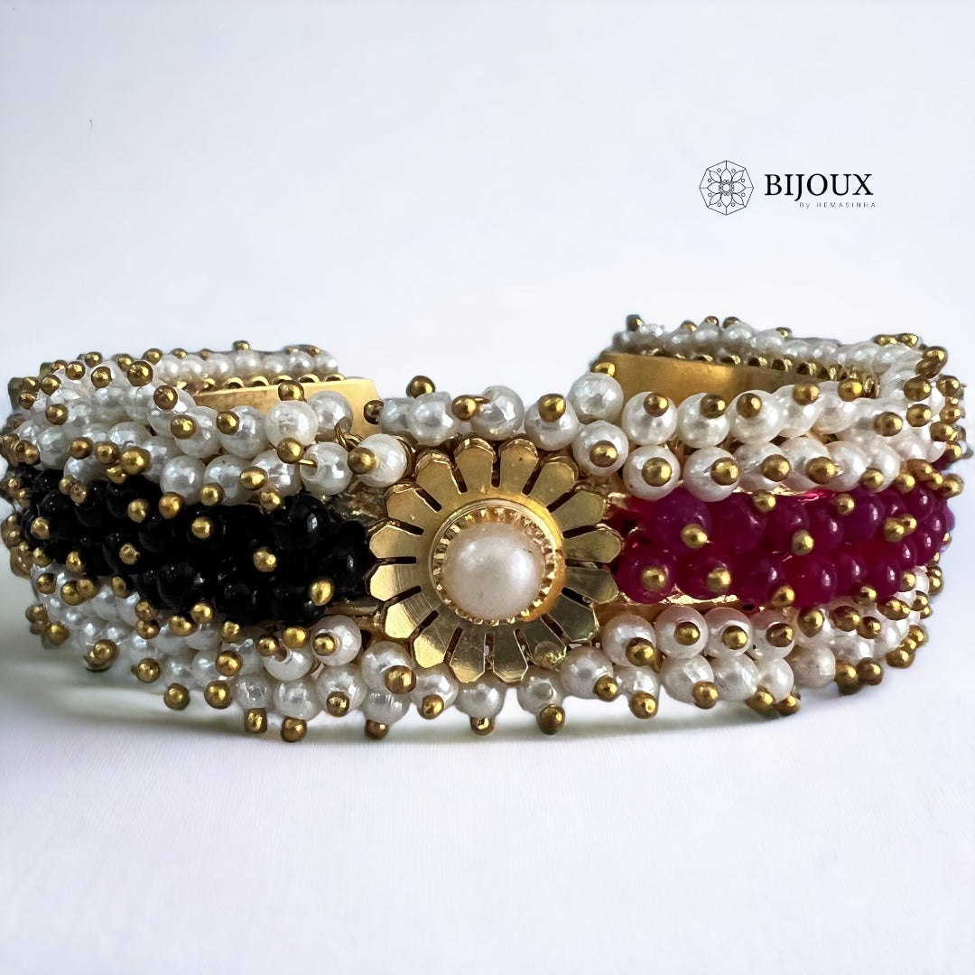 MINIKA HANDMADE AND HAND HAMMERED GOLD TONED CLASSIC  PEARL BRACELETS BRACELETS BR15