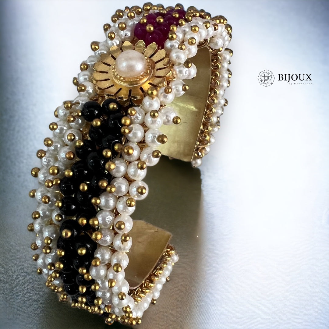 MINIKA HANDMADE AND HAND HAMMERED GOLD TONED CLASSIC  PEARL BRACELETS BRACELETS BR15