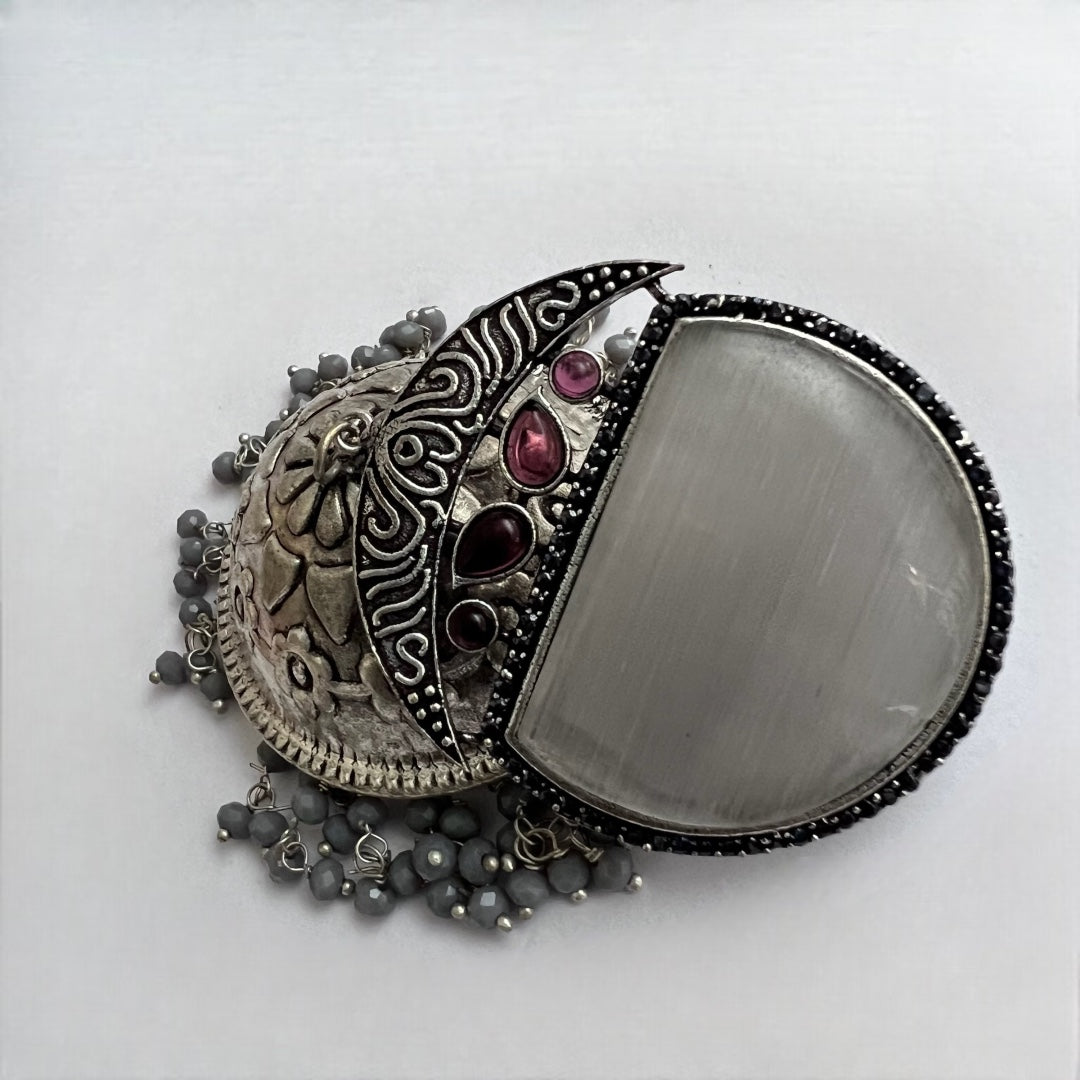 LA LUNE SILVER LOOK ALIKE  HANDMADE JUMBO JHUMKA ER140