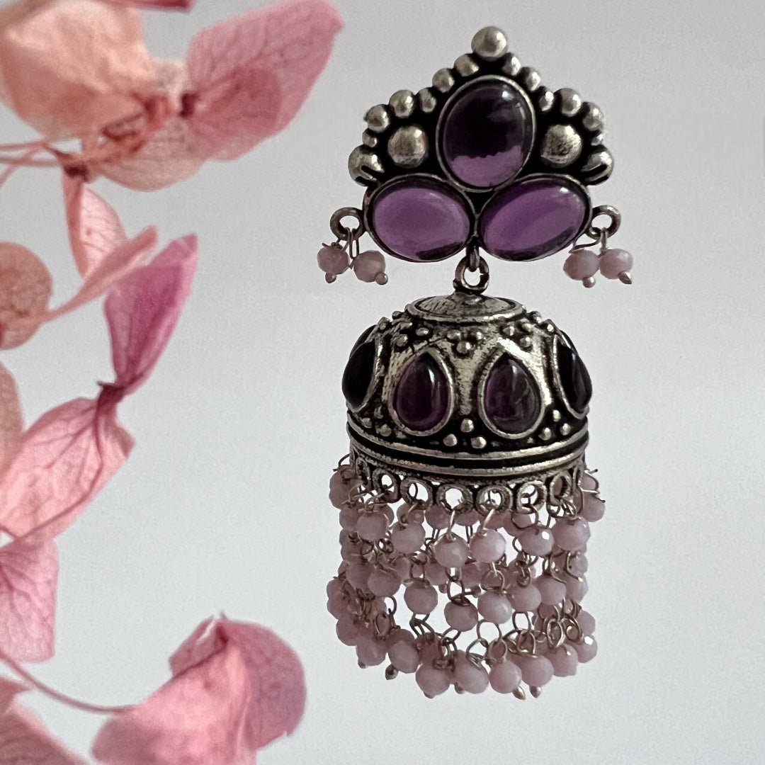 JHOOMER SEMI HANDMADE OXIDIZED JHUMKA  ER142