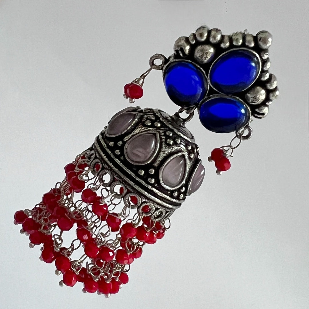 JHOOMER SEMI HANDMADE OXIDIZED JHUMKA  ER142