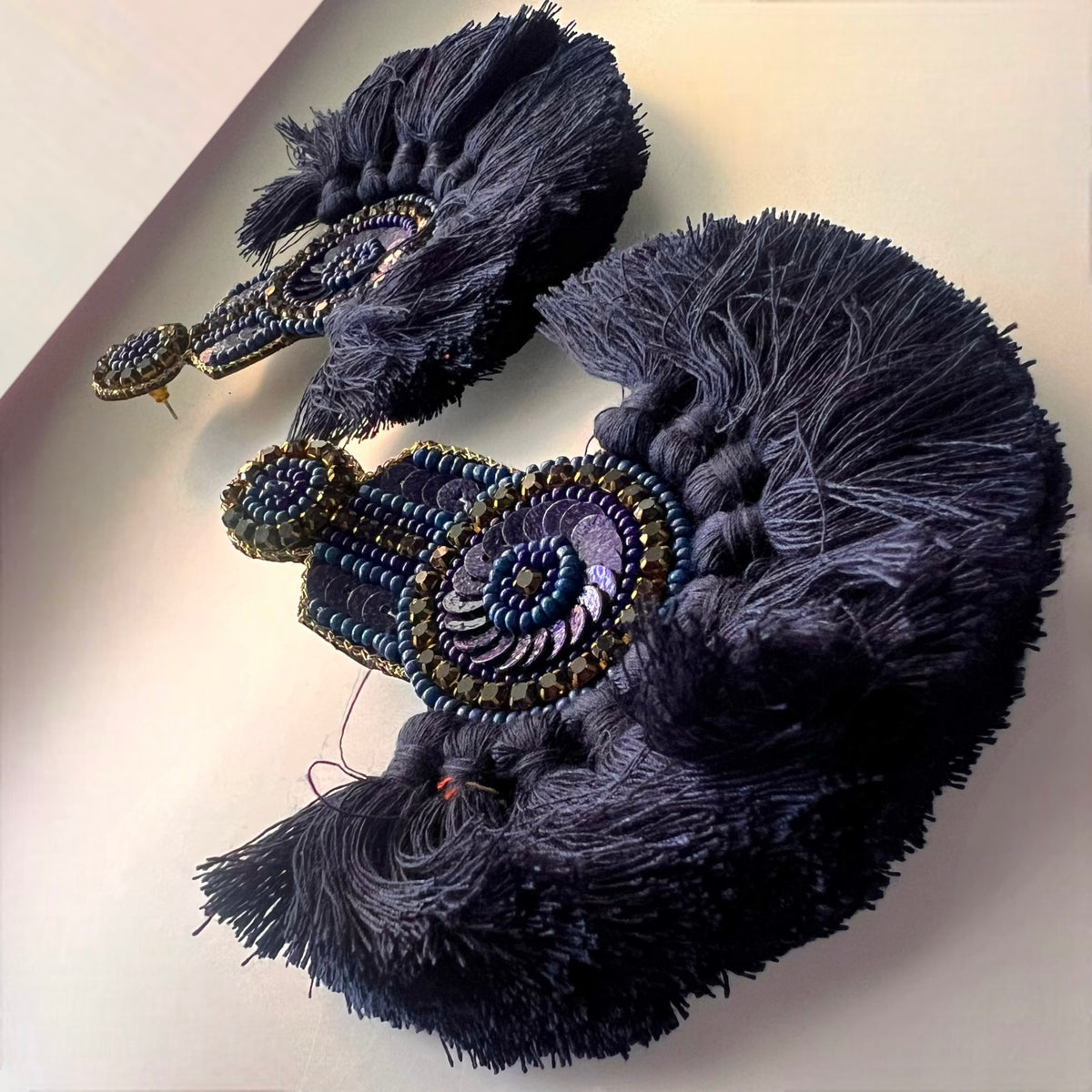 ERA FABRIC AND BEADS HANDMADE  EARRINGS/DANGLER ER546