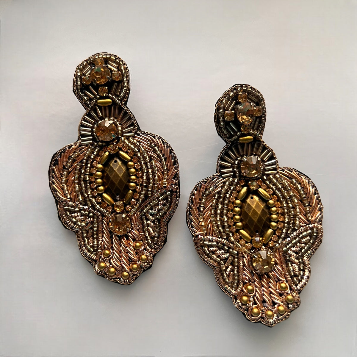 DAFANI FABRIC AND BEADS HANDMADE  EARRINGS/DANGLER ER545