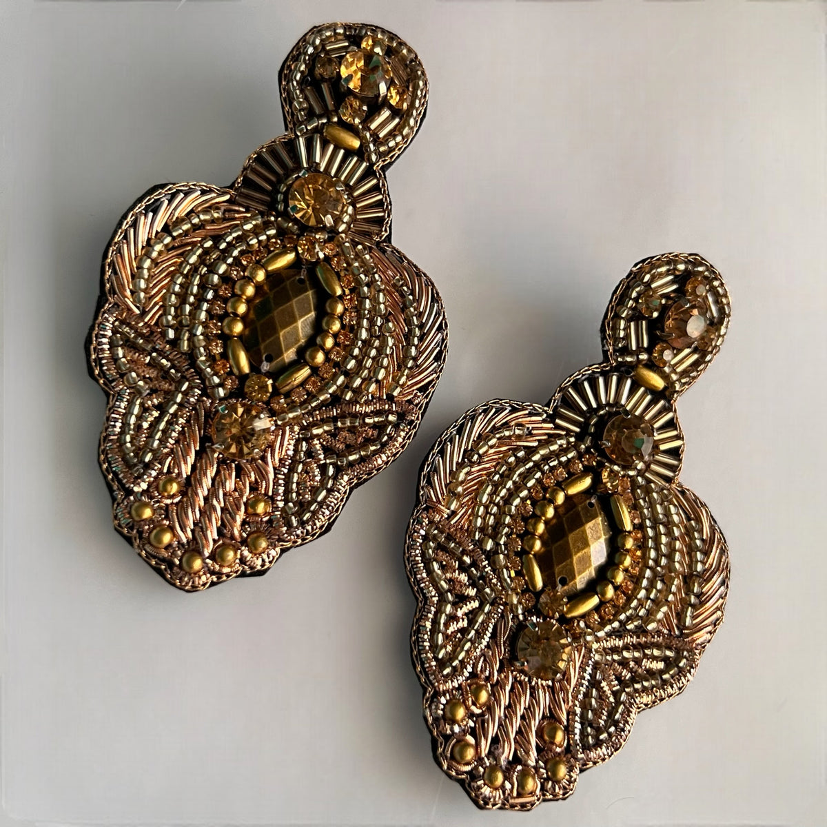 DAFANI FABRIC AND BEADS HANDMADE  EARRINGS/DANGLER ER545