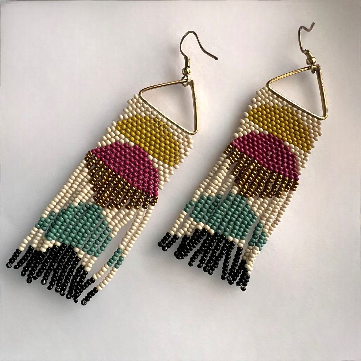 KARIRA QUALITY BEADS HANDMADE EARRINGS PENDANT WITH CHAIN SET ER554