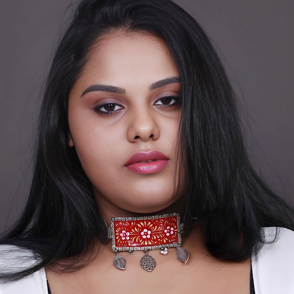 ELODIE HAND PAINTED RAW AND RUSTIC ANTIQUE CHOKER CH461