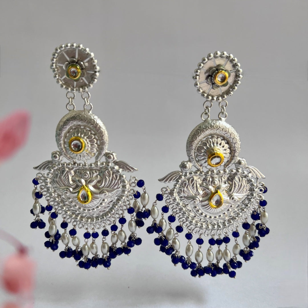 SONA SILVER LOOK ALIKE PREMIUM POLISH HANDMADE EARRINGS ER215