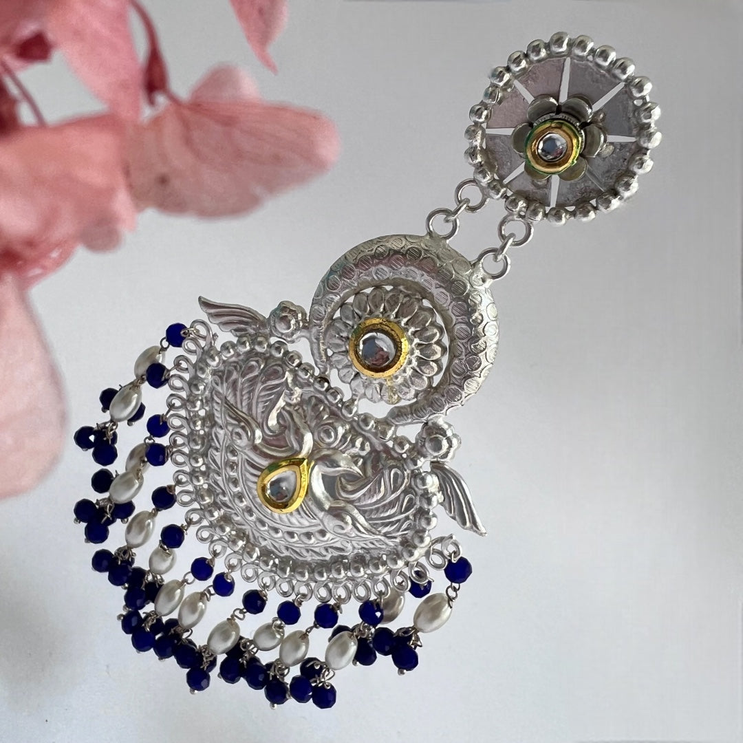 SONA SILVER LOOK ALIKE PREMIUM POLISH HANDMADE EARRINGS ER215